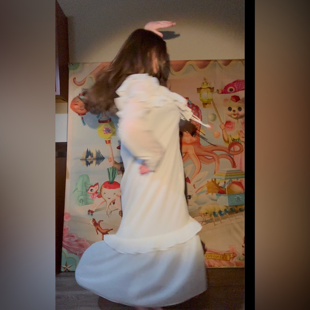 H&M flounced chiffon dress. I’m just a girl!